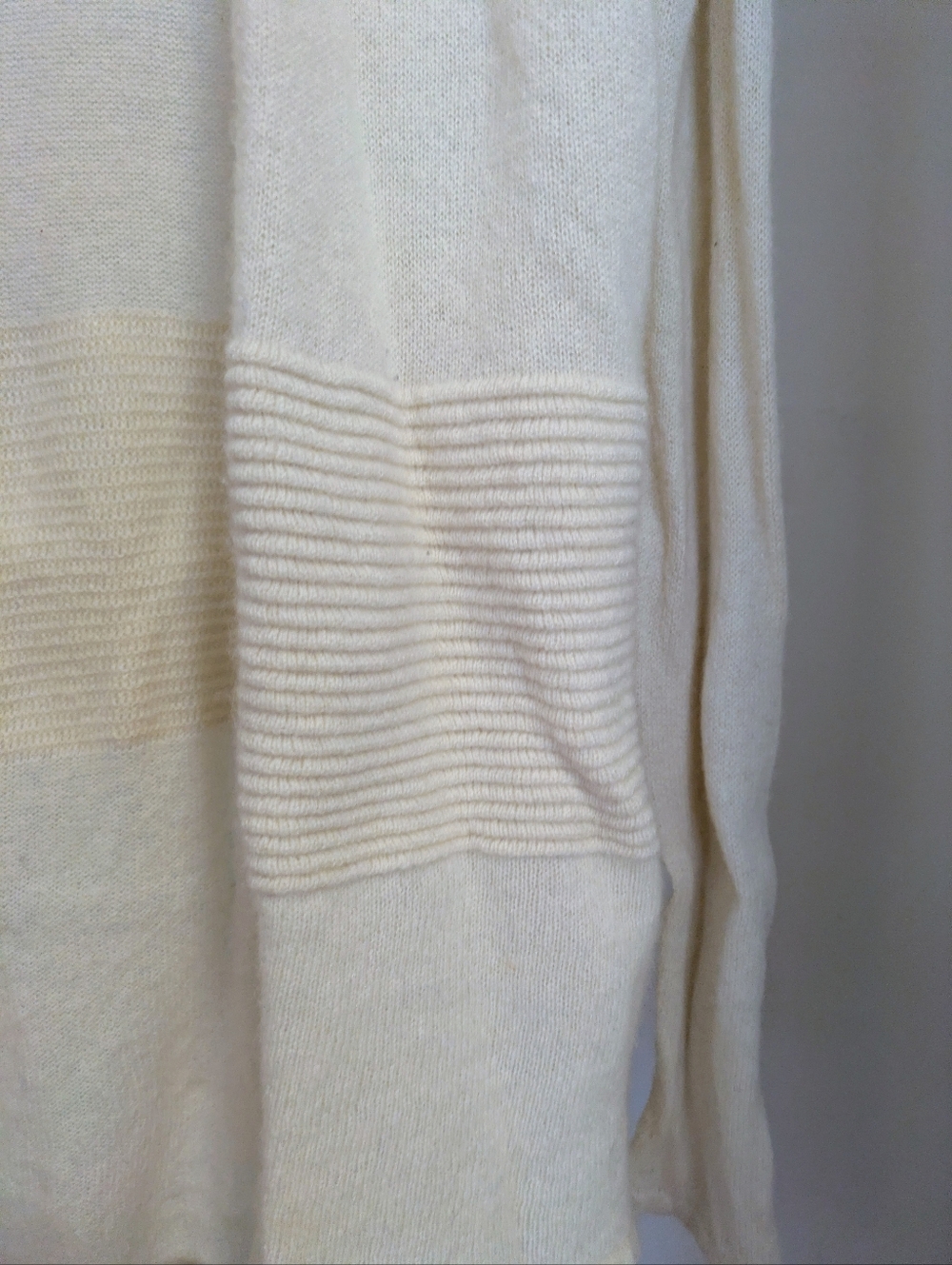 Hannah Rose Ivory Open-Front Knit Cardigan with Ribbed Pockets - Picture 4 of 5